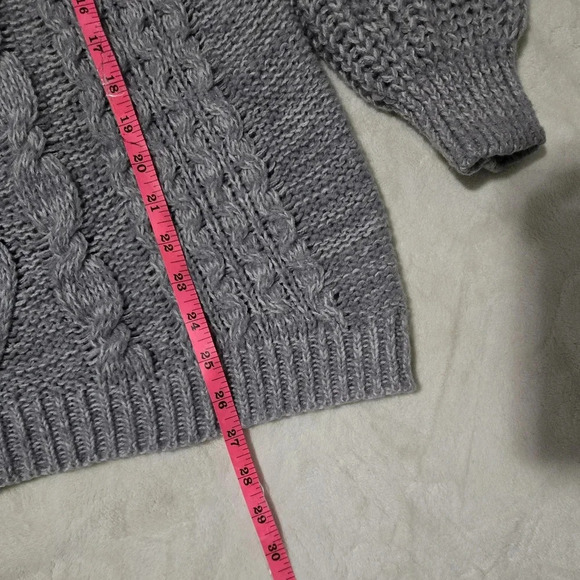 SO Goods For Life Knitted Sweater Gray Women's Medium Fall Winter Warm Boho - Picture 11 of 13